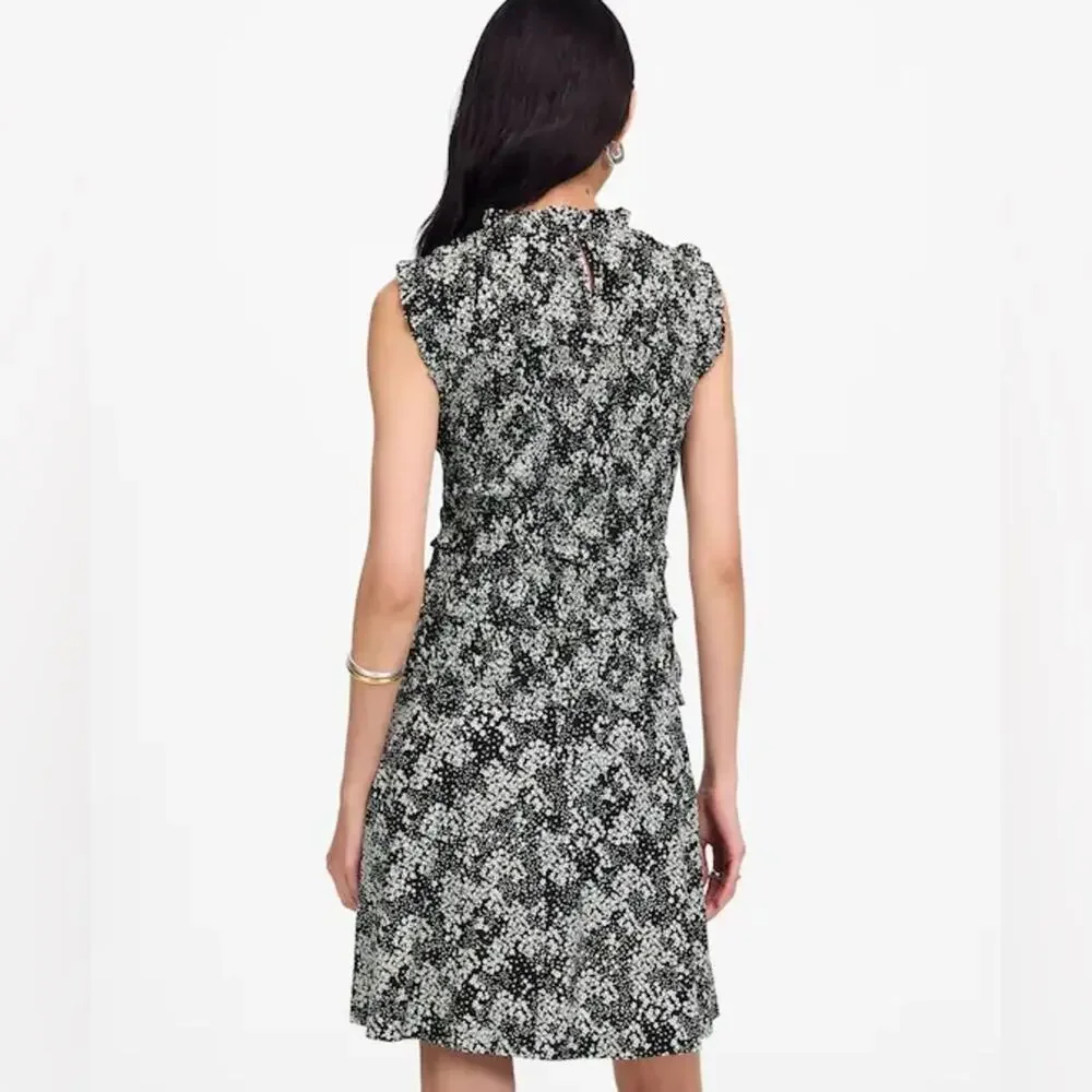 Madewell Smocked Crewneck Mini Dress in Floral Size 6